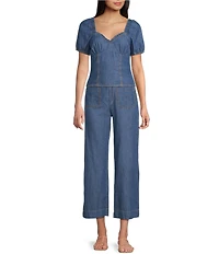 I.N. San Francisco Mid Rise Patch Pocket Wide Leg Coordinating Jeans