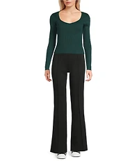 I.N. San Francisco Mid Rise Wide Leg Scuba Pull-On Pants