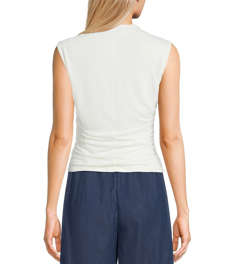 I.N. San Francisco Mock Neck Shirred Side Top
