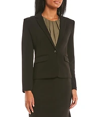 I.N. San Francisco Notched Collar Single Button Front Blazer Jacket