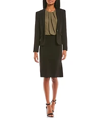 I.N. San Francisco Notched Collar Single Button Front Blazer Jacket