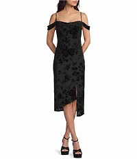 I.N. San Francisco Off-The-Shoulder Cowl Neck Asymmetric Hem Dress