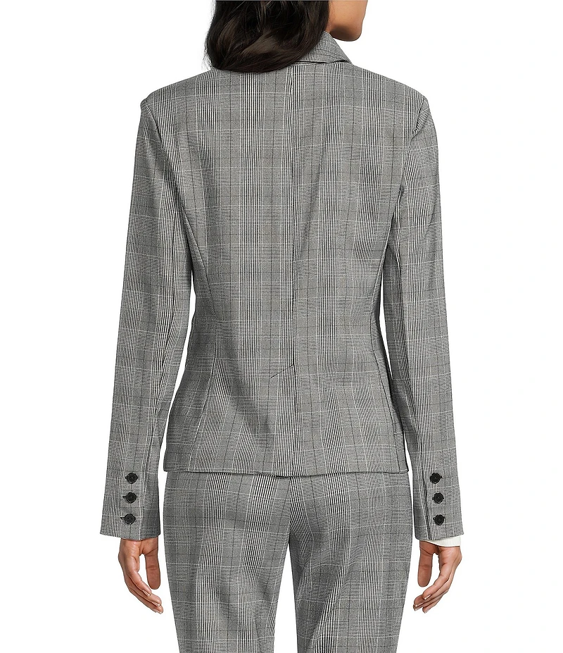 I.N. San Francisco Plaid Slim Fit Structured Notch Lapel Patch Pocket 2-Button Blazer