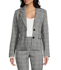 I.N. San Francisco Plaid Slim Fit Structured Notch Lapel Patch Pocket 2-Button Blazer