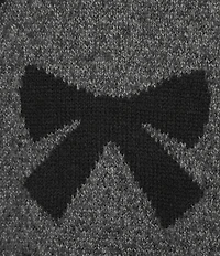 I.N. San Francisco Printed 3D Bow Crew Neck Long Sleeve Sweater