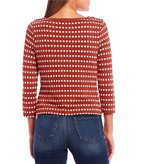 I.N. San Francisco Printed Cinched Front Long Sleeve Top
