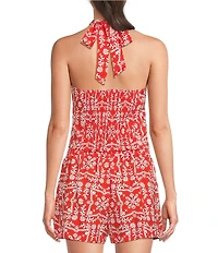 I.N. San Francisco Printed Halter Tie Neck Top