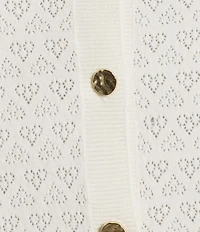 I.N. San Francisco Ruffle Collar Short Puff Sleeve Sweater Cardigan