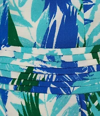 I.N. San Francisco Sleeveless Palm Leaf Printed Romper