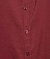 I.N. San Francisco Solid Stretch Satin Collared Button Front Long Sleeve Blouse