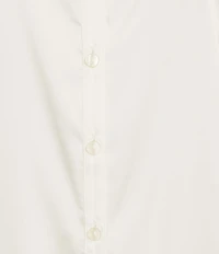I.N. San Francisco Solid Stretch Satin Collared Button Front Long Sleeve Blouse