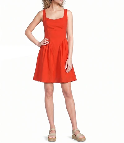 I.N. San Francisco Square Neck Fit And Flare Dress