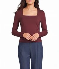 I.N. San Francisco Square Neck Long Sleeve Cropped Top