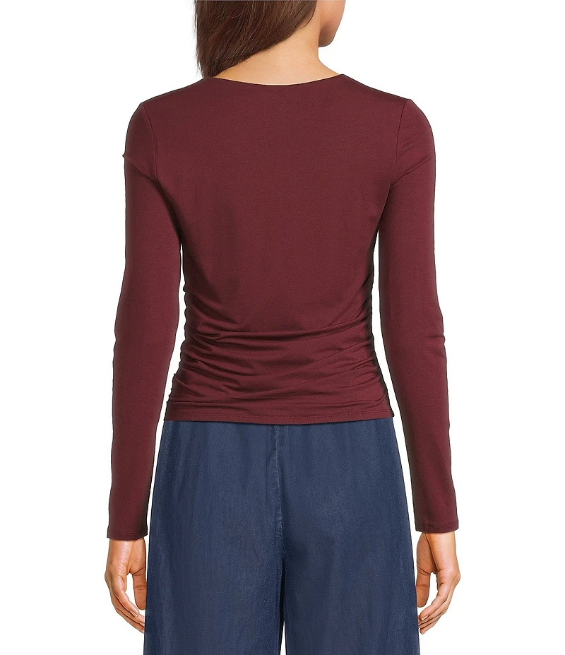 I.N. San Francisco Square Neck Long Sleeve Cropped Top