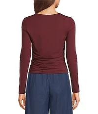 I.N. San Francisco Square Neck Long Sleeve Cropped Top
