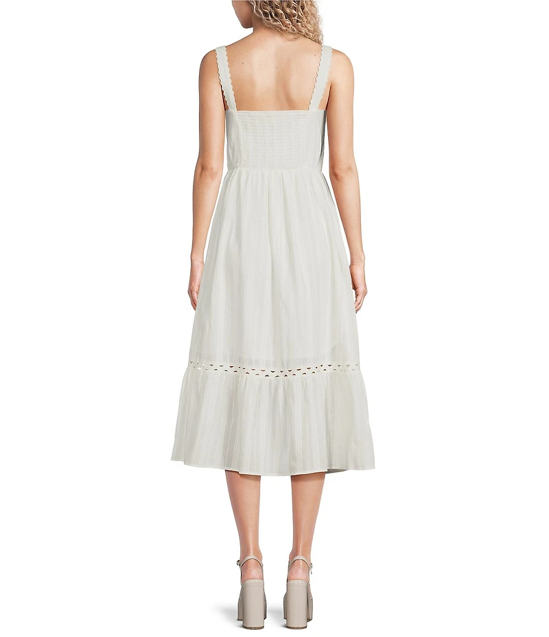 I.N. San Francisco Square Neck Tiered Midi Dress