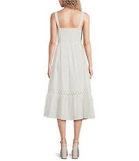 I.N. San Francisco Square Neck Tiered Midi Dress