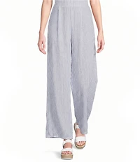 I.N. San Francisco Striped Hi-Waisted Wide Leg Pull On Pants