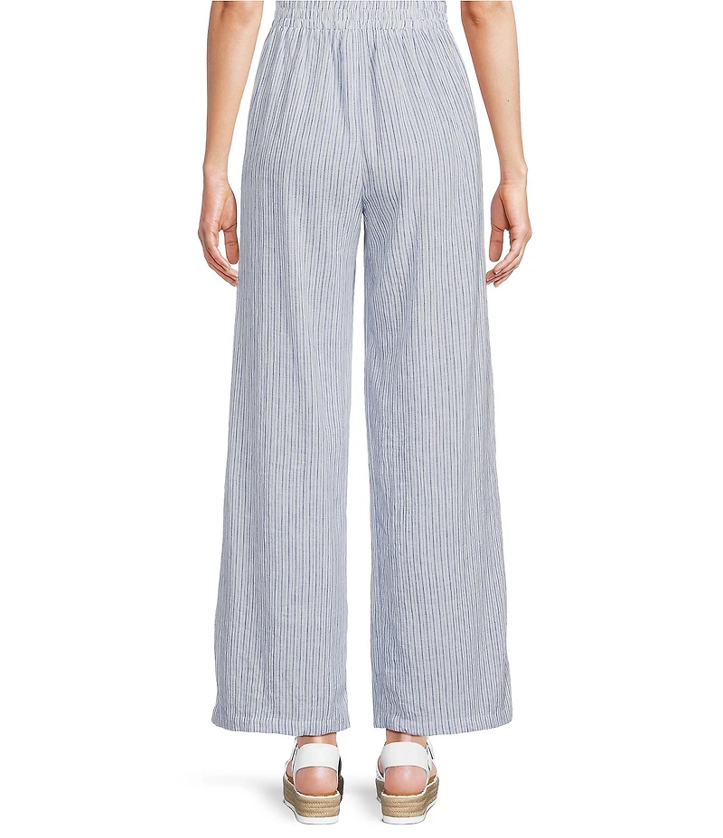 I.N. San Francisco Striped Hi-Waisted Wide Leg Pull On Pants