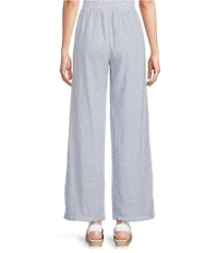 I.N. San Francisco Striped Hi-Waisted Wide Leg Pull On Pants