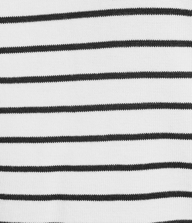 I.N. San Francisco Striped Short Sleeve Collared Keyhole Front Sweater Top