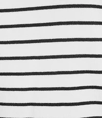 I.N. San Francisco Striped Short Sleeve Collared Keyhole Front Sweater Top