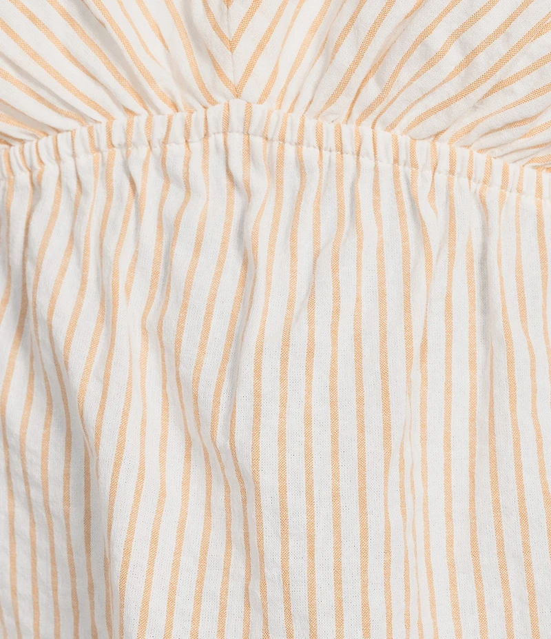 I.N. San Francisco Striped V-Neck Flutter Sleeve Baby Doll Top