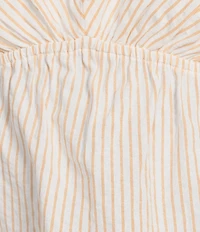 I.N. San Francisco Striped V-Neck Flutter Sleeve Baby Doll Top