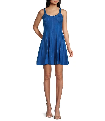 I.N. San Francisco Sweater Knit Cable Stripe Fit & Flare Mini Dress