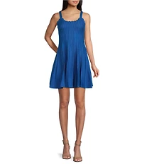 I.N. San Francisco Sweater Knit Cable Stripe Fit & Flare Mini Dress