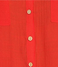I.N. San Francisco Textured Woven 3/4 Roll Tab Sleeve Patch Pocket Button Front Shirt
