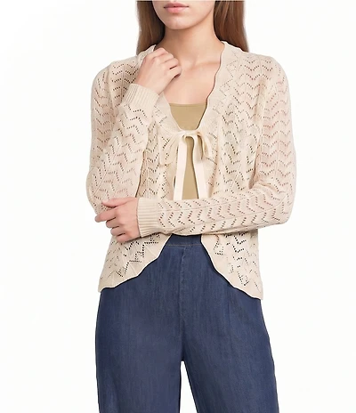 I.N. San Francisco Tie Front Long Sleeve Sweater