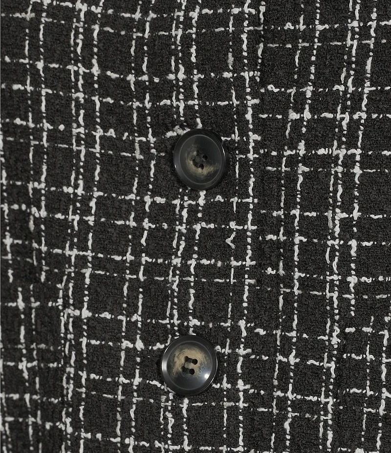 I.N. San Francisco Tweed Collared Patch Pocket Button Front Coordinating Cropped Jacket