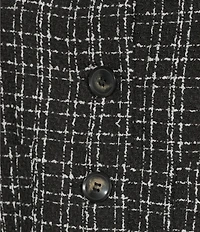 I.N. San Francisco Tweed Collared Patch Pocket Button Front Coordinating Cropped Jacket