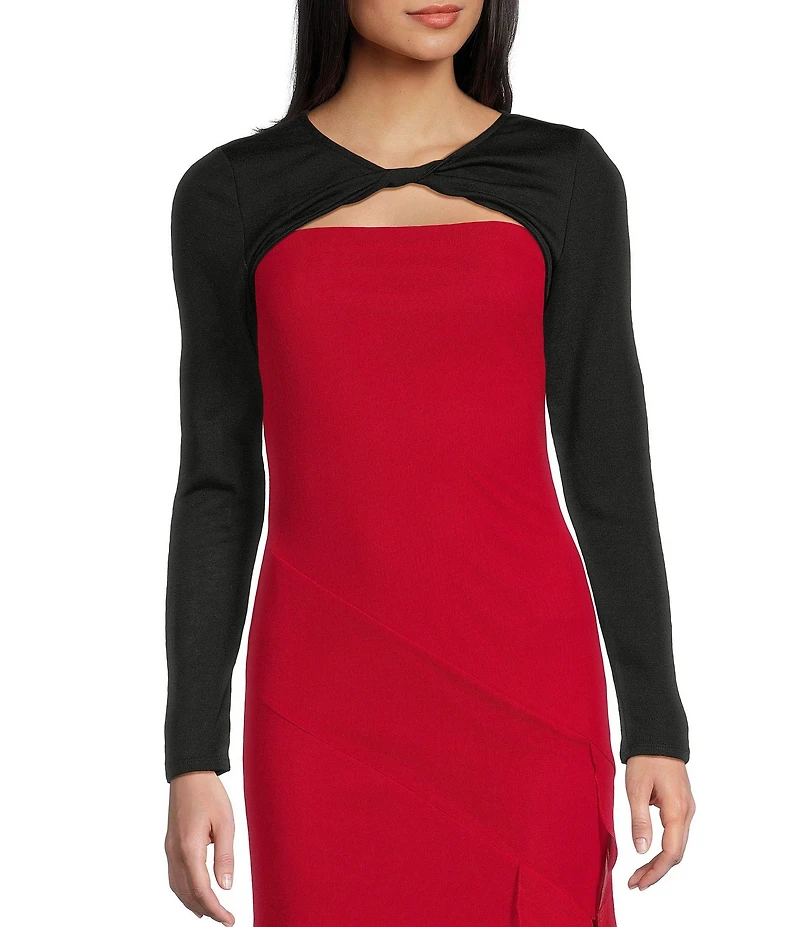 I.N. San Francisco Twist Front Long Sleeve Shrug