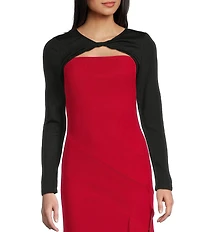 I.N. San Francisco Twist Front Long Sleeve Shrug