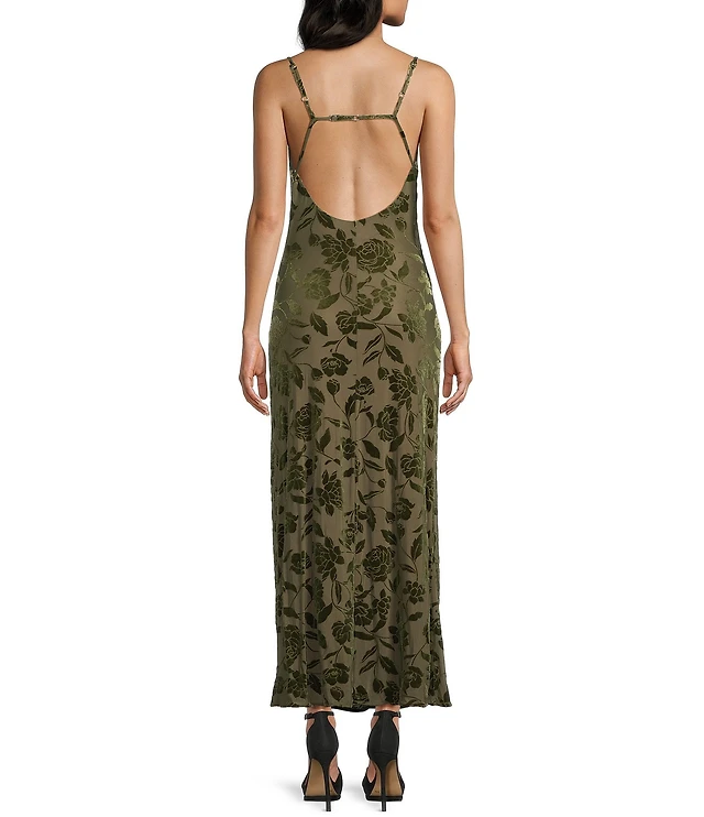 floral cowl neck high slit slip midi dress Evolutionary Floral Printed Cowl Neck Midi Slip Dress at Hamilton Place in  Chattanooga, TN