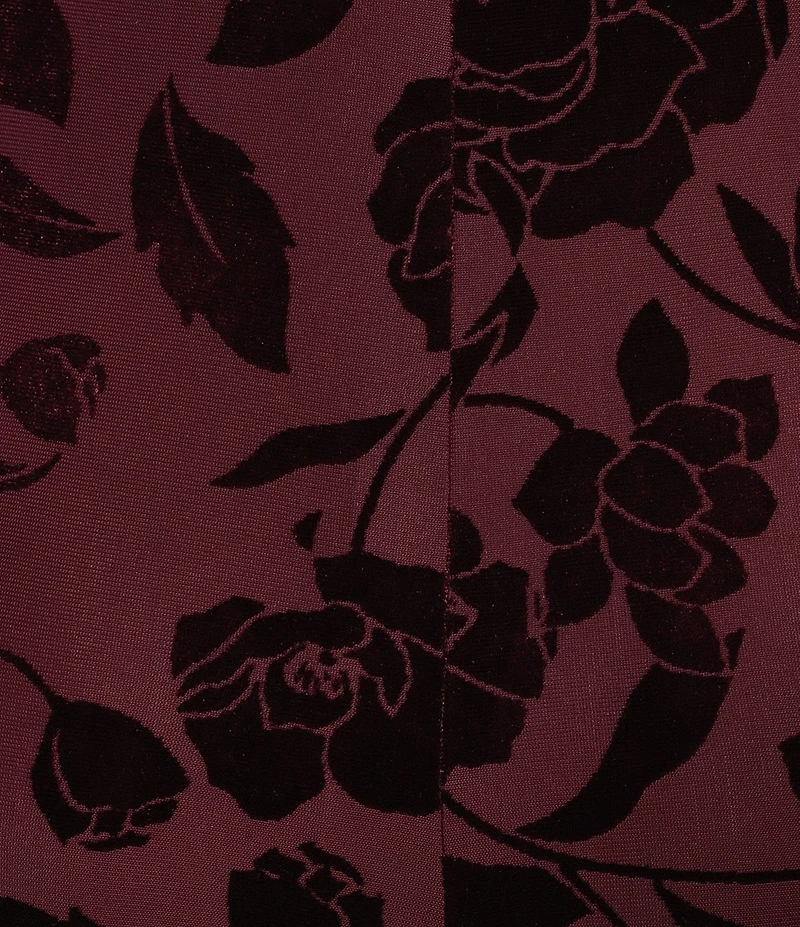I.N. San Francisco Velvet Floral Cowl Neck Midi Slip Dress