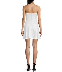 I.N. San Francisco Woven Strapless Front Tie Drop Waist Mini Dress