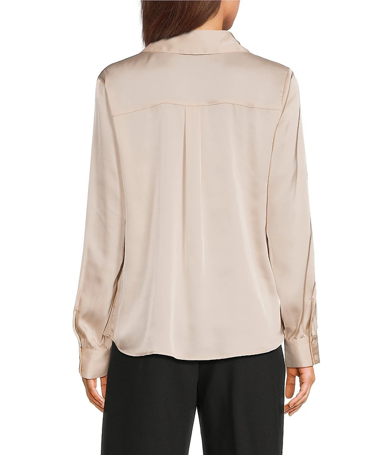 I.N.. San Francisco Collard Button Front Long Sleeve Shirt
