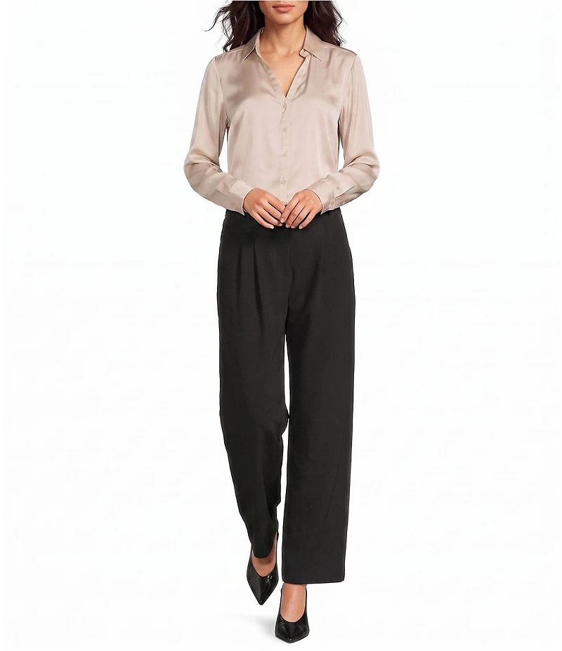 I.N.. San Francisco Collard Button Front Long Sleeve Shirt