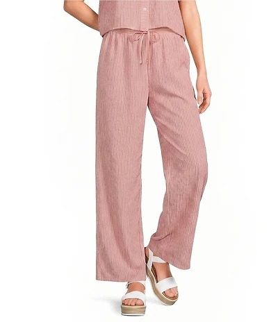 I.N.. San Francisco Striped Elastic Waist Woven Pants