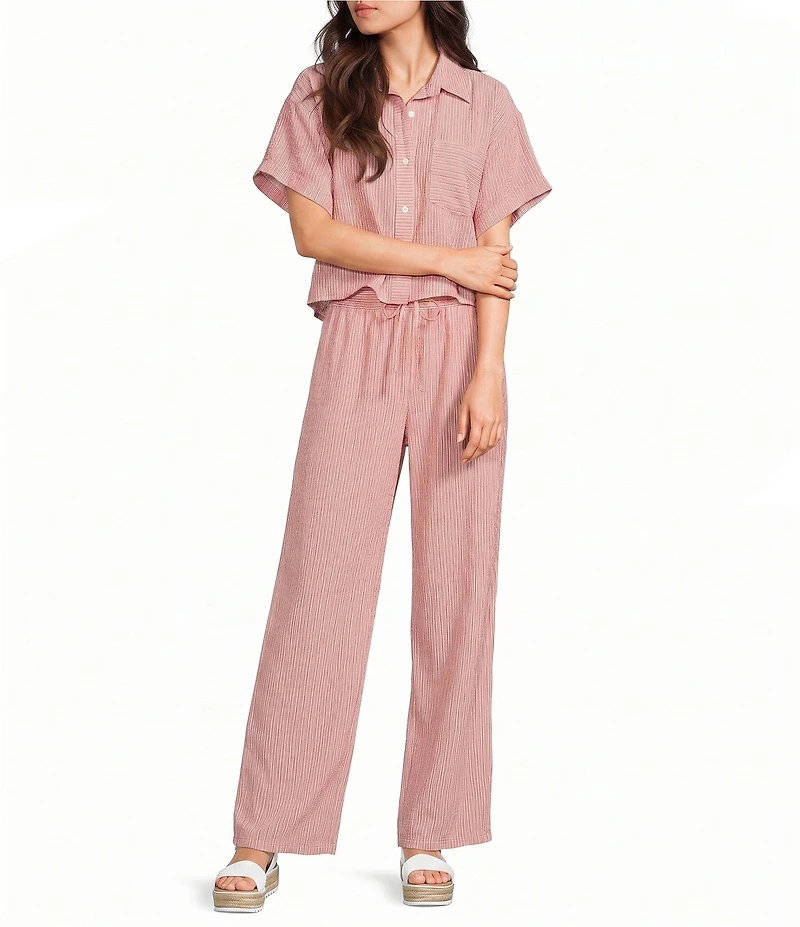 I.N.. San Francisco Striped Elastic Waist Woven Pants