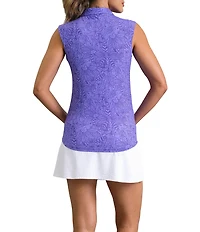 IBKUL Annie Printed Collared Sleeveless Polo Top