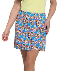 IBKUL Arya Patterned Faux Wrap Stretch Knit Mini Skort