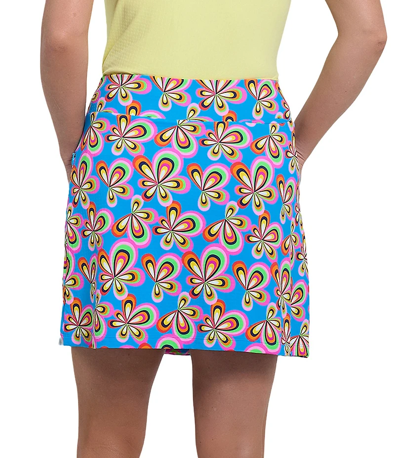 IBKUL Arya Patterned Faux Wrap Stretch Knit Mini Skort