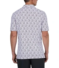 IBKUL Big Wave Printed Short Sleeve Polo Shirt