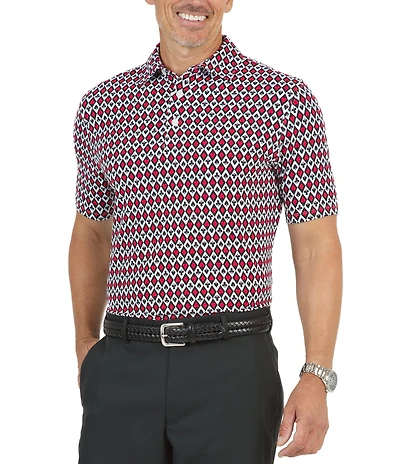 IBKUL Casino Royale Printed Short Sleeve Polo Shirt