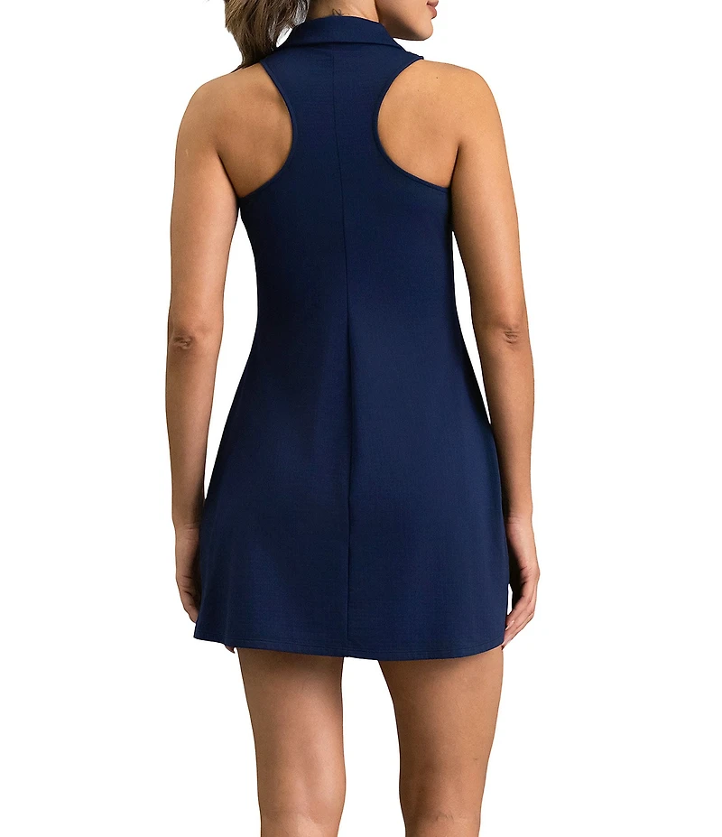 IBKUL Collared Neck Sleeveless Polo Tennis Dress