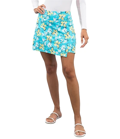 IBKUL Eleanor Floral Printed Faux Wrap Mini Skort
